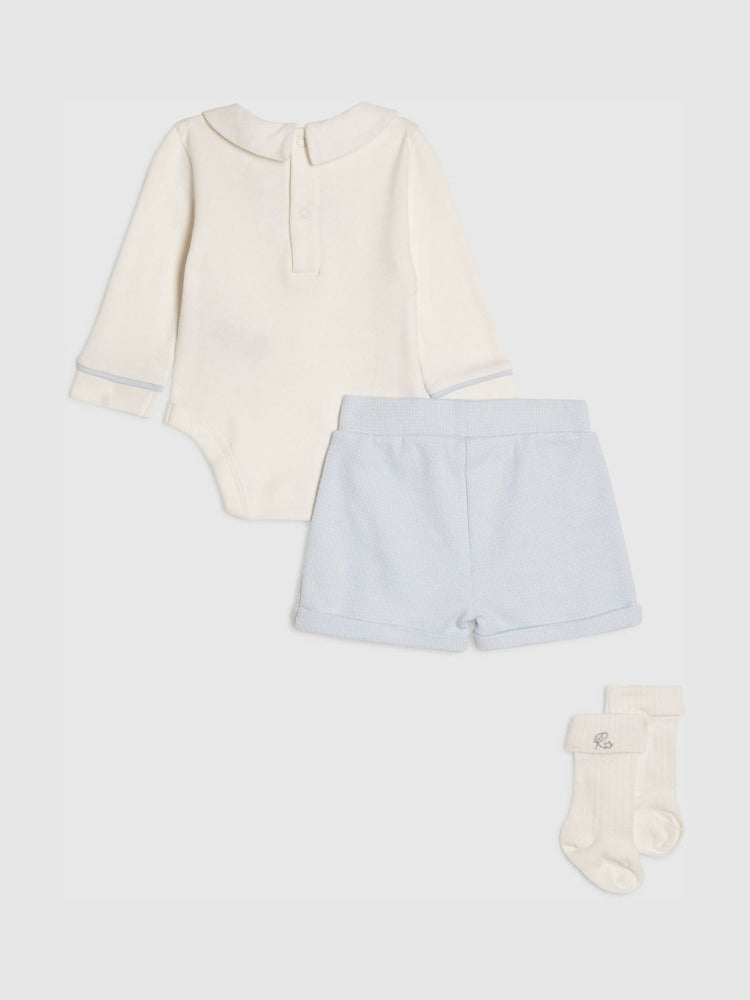 River Island Blue Long Sleeve Smart Bloomer &amp; Socks Set