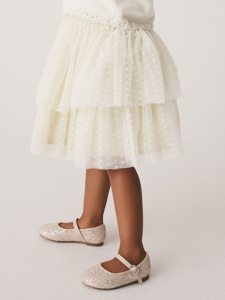 Ecru White Party Occasion Skirt Set (3mths-10yrs)