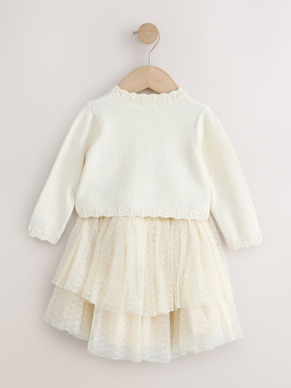 Ecru White Party Occasion Skirt Set (3mths-10yrs)