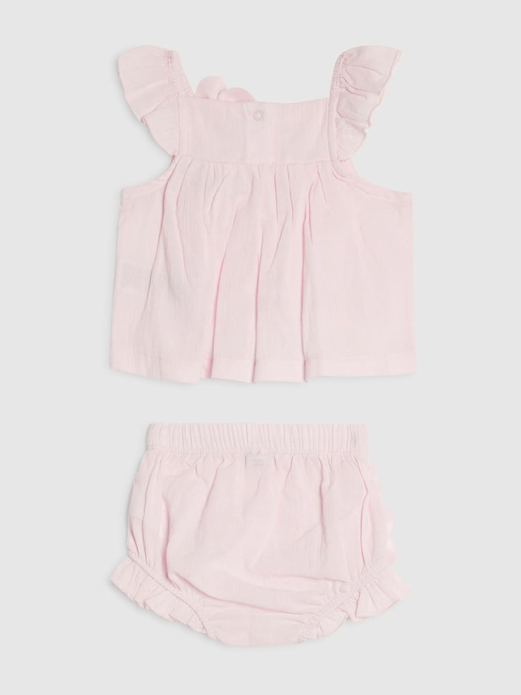 River Island Pink Flower Smock Top And Shorts Set