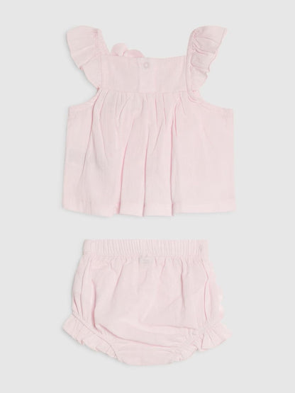 River Island Pink Flower Smock Top And Shorts Set