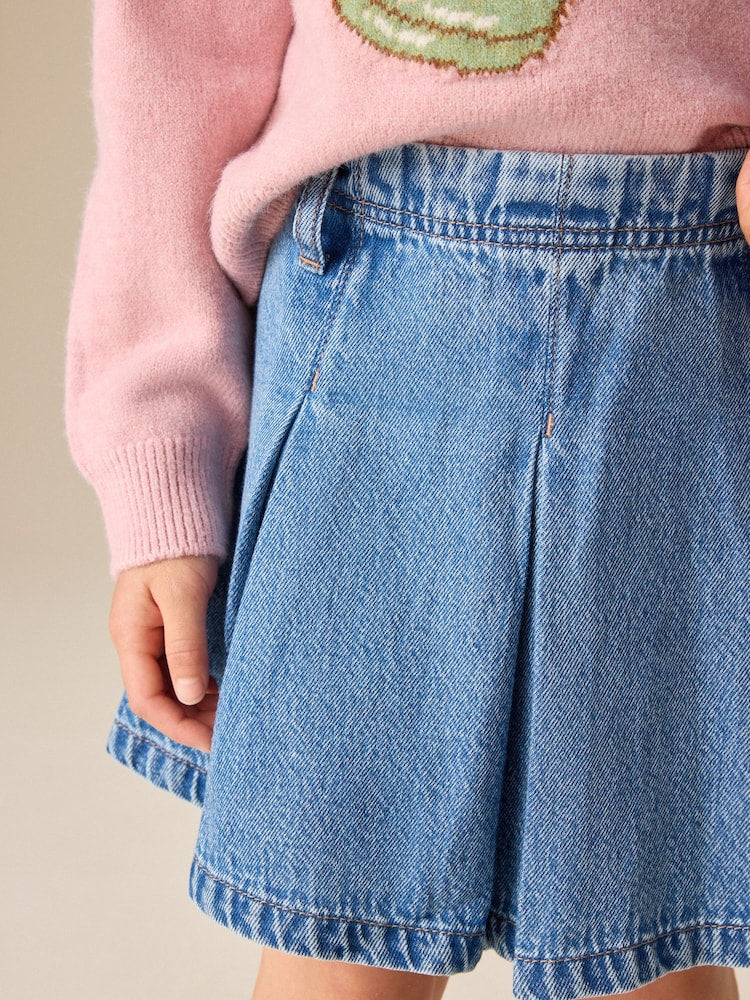 Mid Wash Denim Pleated Skirt (3-16yrs) - Size 3 Years (98cm)
