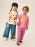 Pink & Ecru Padded Bunny Long Sleeve & Wide Leg Trousers Set 2 Pack (3mths-7yrs) - Pink & Ecru Padded Bunny / 12 - 18 Months (80 - 86cm)
