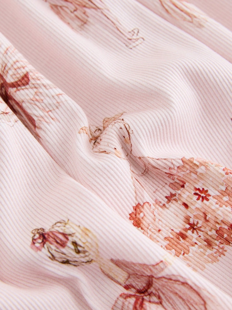 Pink Long Sleeve Ribbed