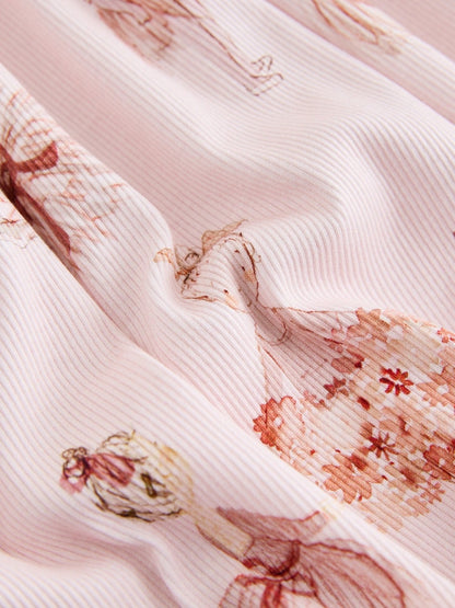 Pink Long Sleeve Ribbed Dress (3mths-7yrs)