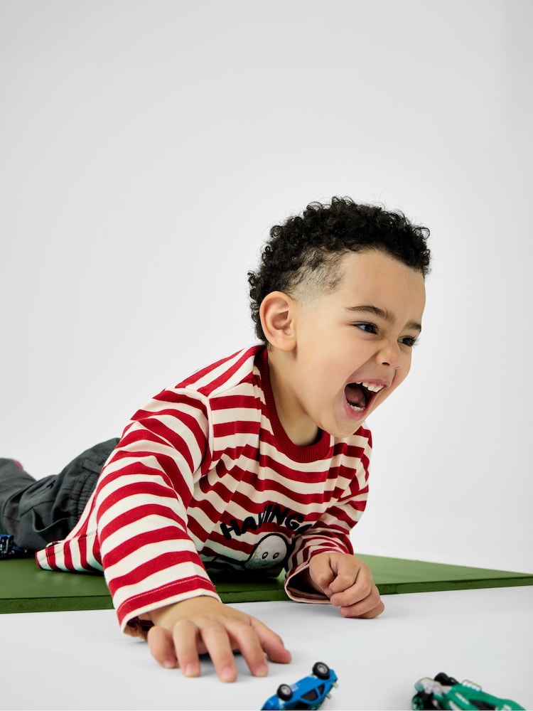 Jojo Maman Bébé Bright Red Golf Appliqué Stripe Top