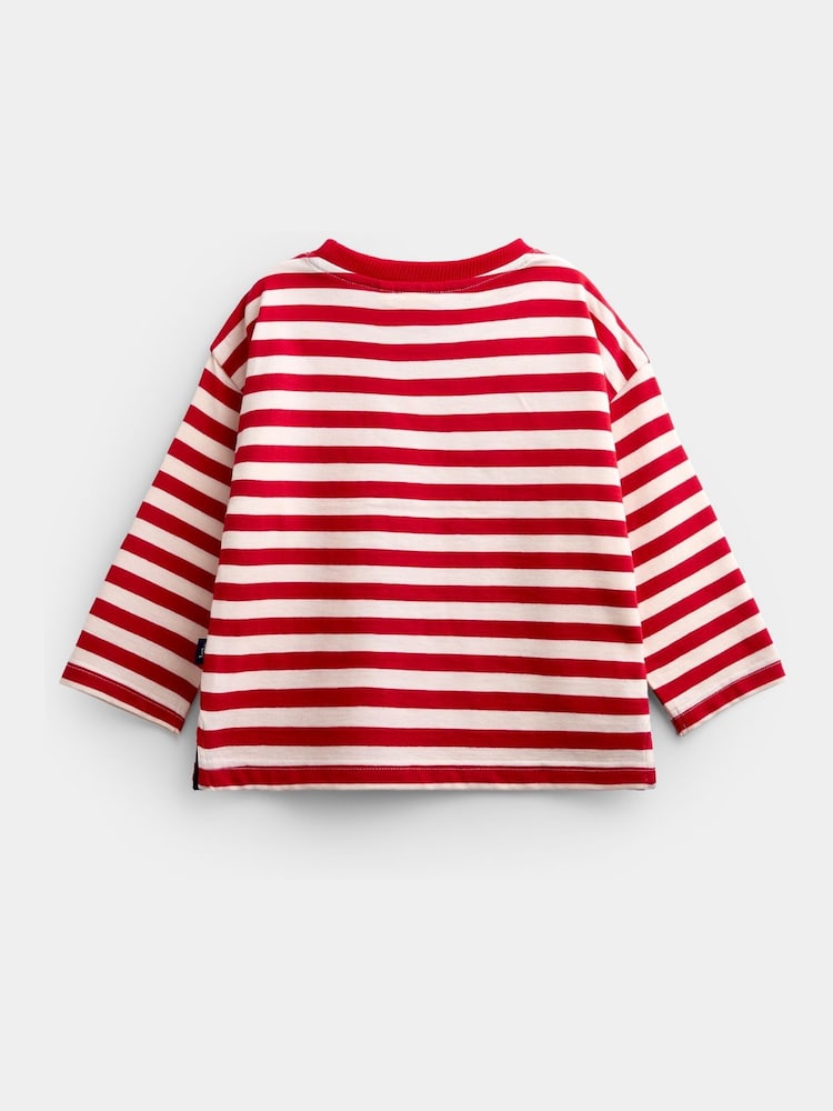 Jojo Maman Bébé Bright Red Golf Appliqué Stripe Top