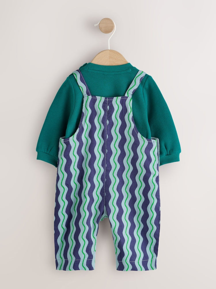 Green/Blue Wavy Stripe