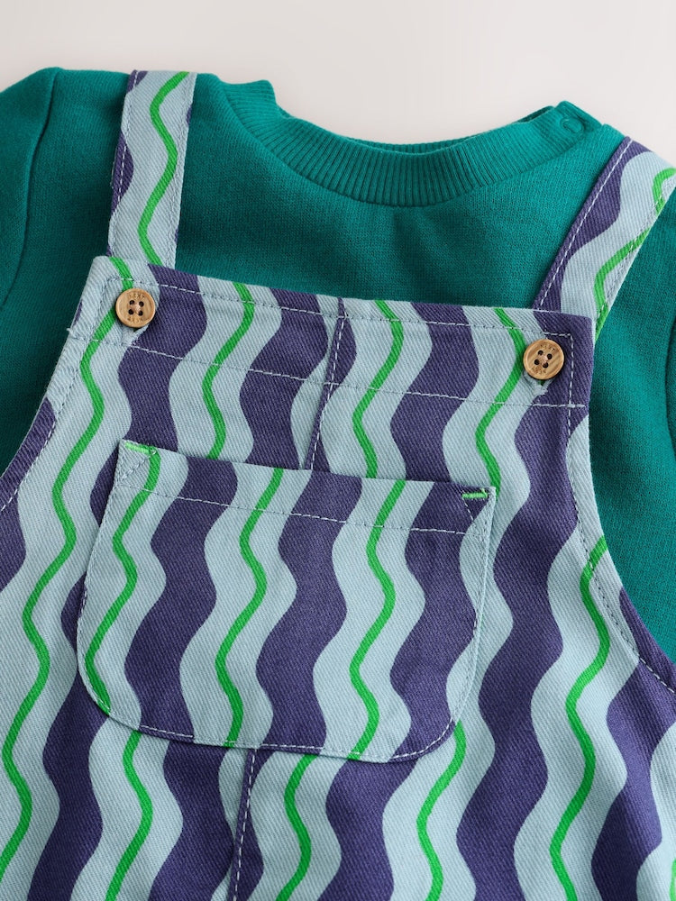 Green/Blue Wavy Stripe