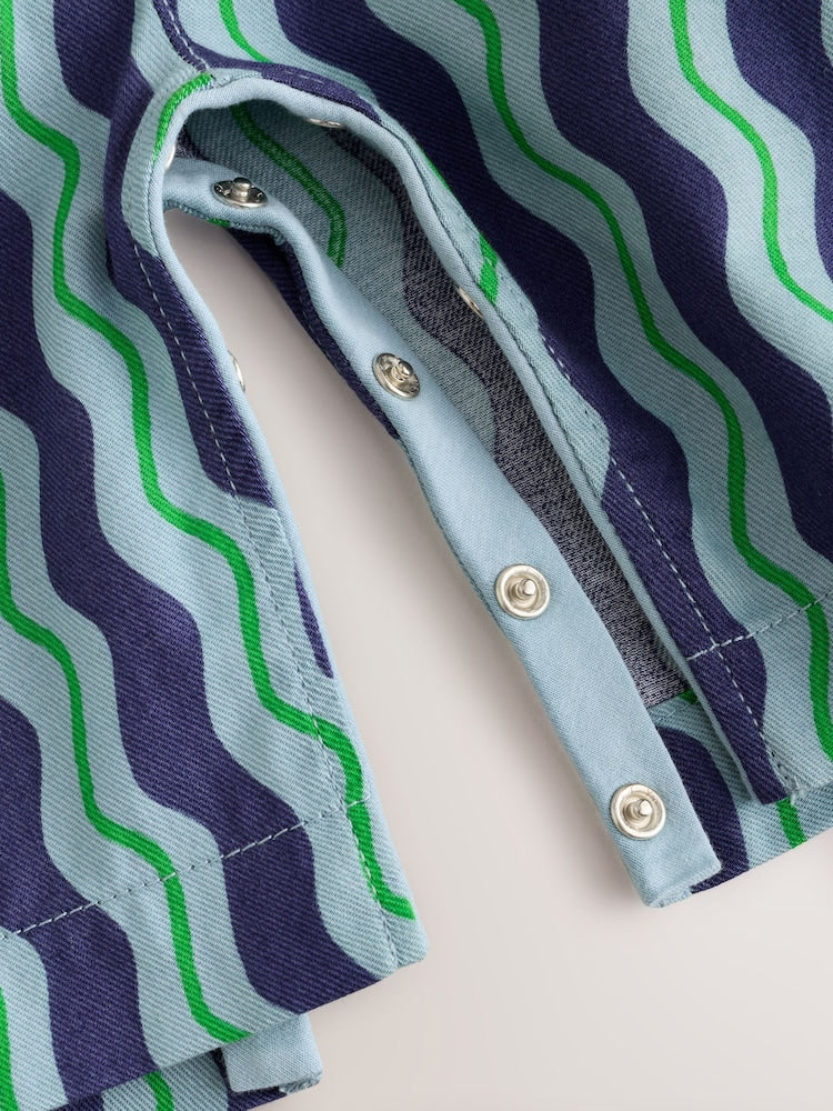 Green/Blue Wavy Stripe