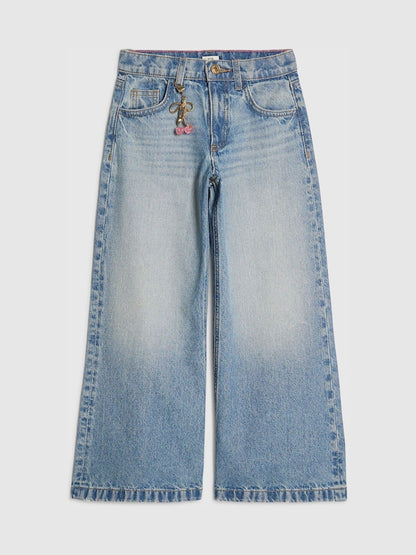 River Island Blue Wide Fit Light Wash Jeans