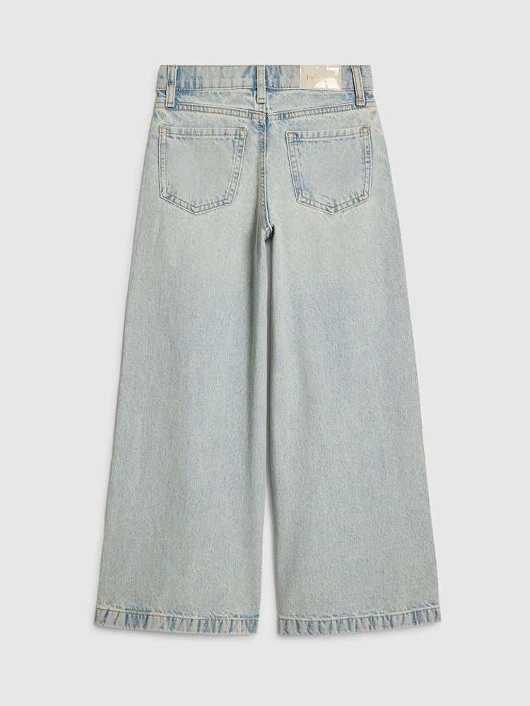 River Island Wash Blue Wide Fit Light Wash Jeans