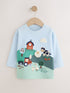 Blue Farm Scene Long Sleeve Appliqué T-Shirt (3mths-7yrs) - Blue Farm Scene / 12-18 Months (80-86cm)