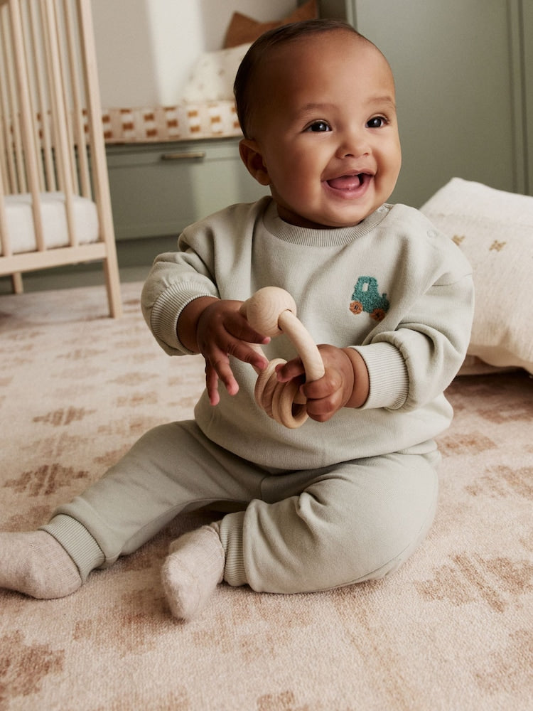 Sage Green Baby Sweater and Joggers Set (0mths-2yrs)