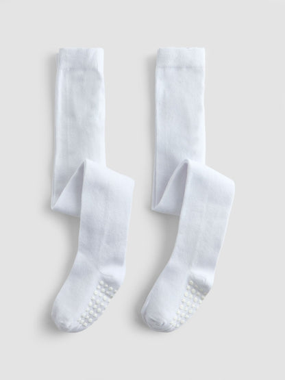 JoJo Maman Bébé White Tights - Size Up To 6 Months (50 - 68cm) - White