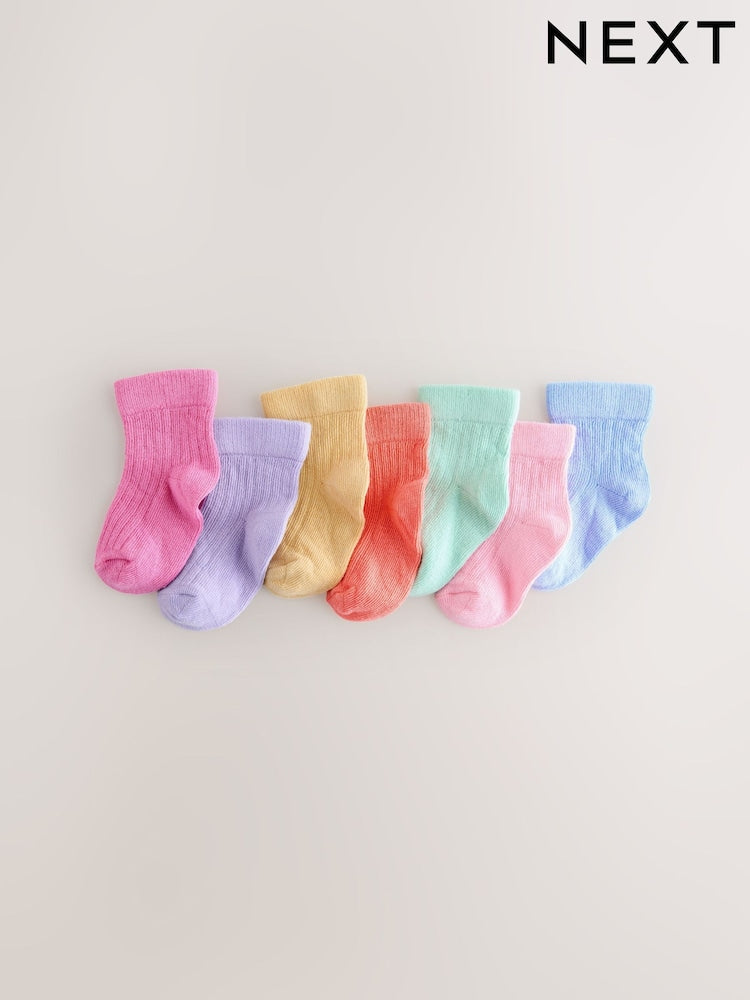 Bright Baby Socks 7 Pack - Size 50cm (First Size)