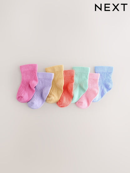 Bright Baby Socks 7 Pack - Size 50cm (First Size)