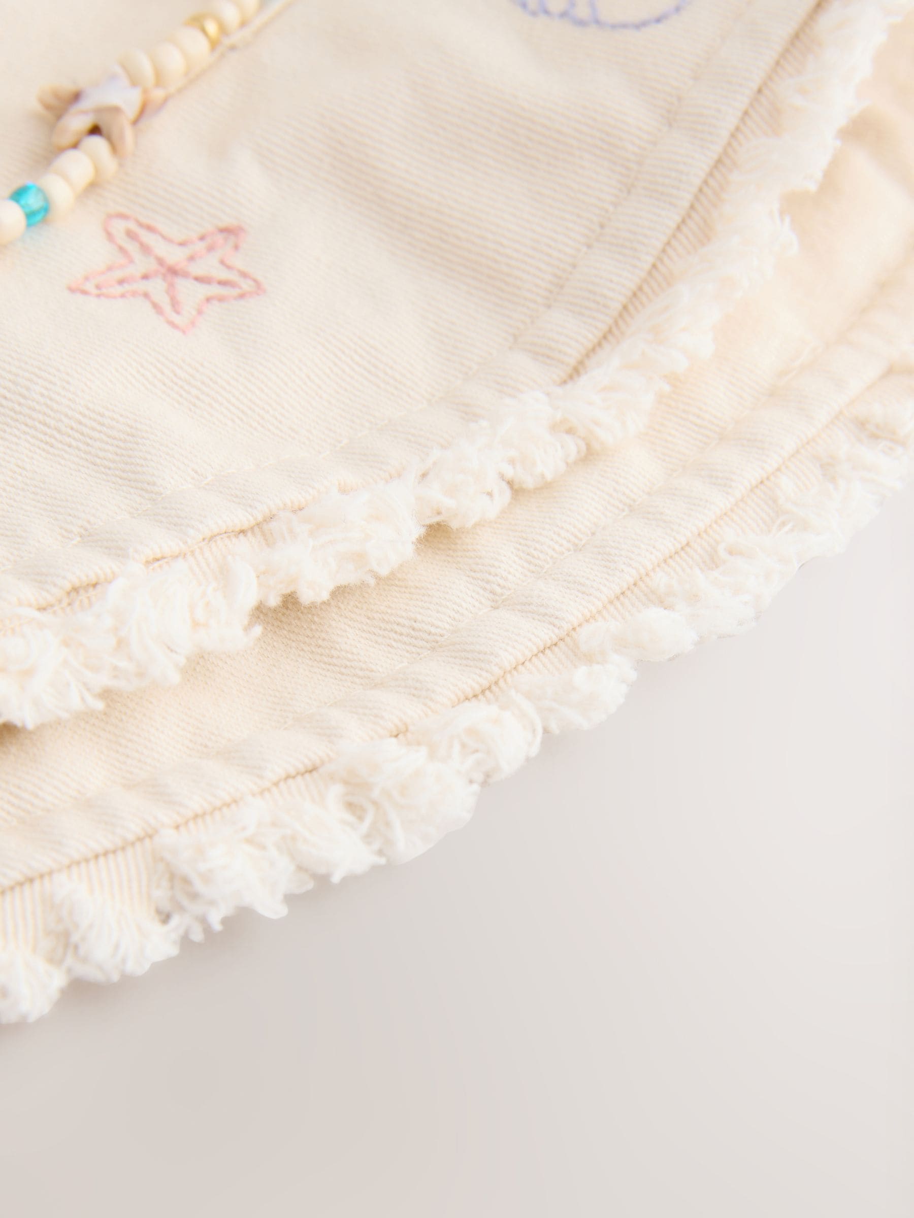Cream Beaded Chain Bucket Hat (3-16yrs) - Size 3-4 Years (98-104cm)