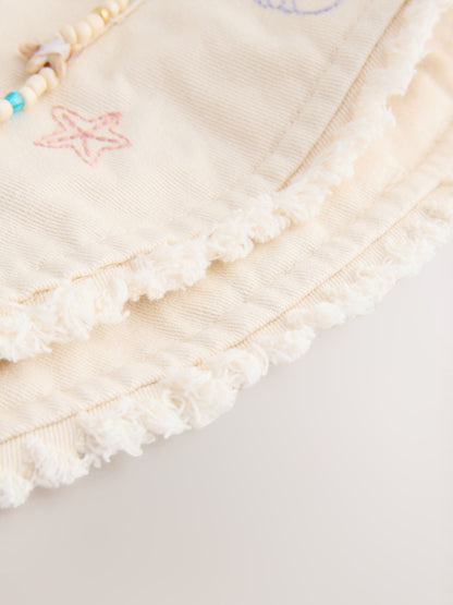 Cream Beaded Chain Bucket Hat (3-16yrs) - Size 3-4 Years (98-104cm)