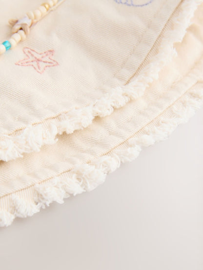 Cream Beaded Chain Bucket Hat (3-16yrs) - Size 3-4 Years (98-104cm)