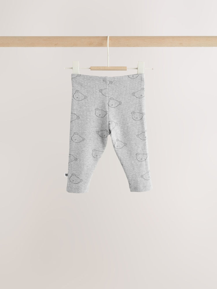 White/Grey Delicate Bear Top and Legging Baby Set (0mths-2yrs)