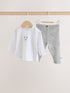 White/Grey Delicate Bear Top and Legging Baby Set (0mths-2yrs)