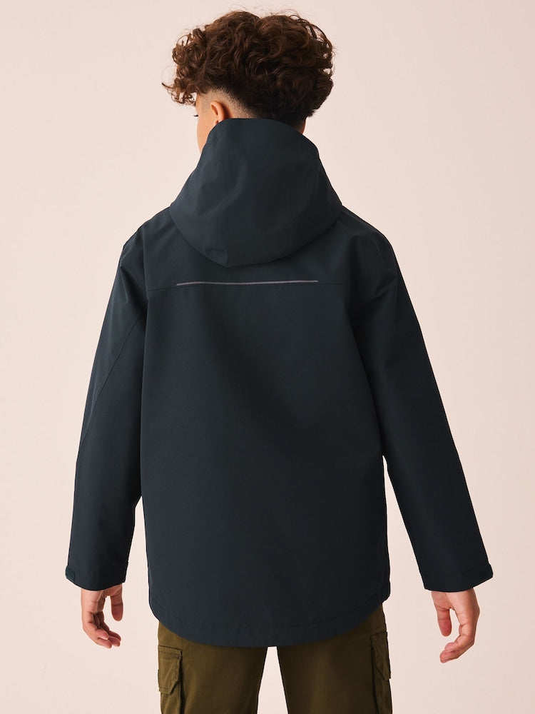 Navy Waterproof Fleece Lined Anorak Jacket (3-17yrs)