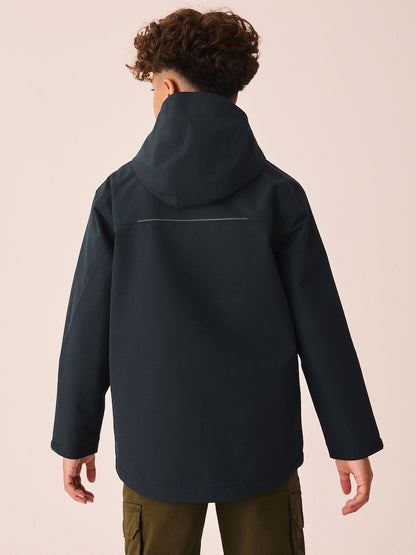 Navy Waterproof Fleece Lined Anorak Jacket (3-17yrs)