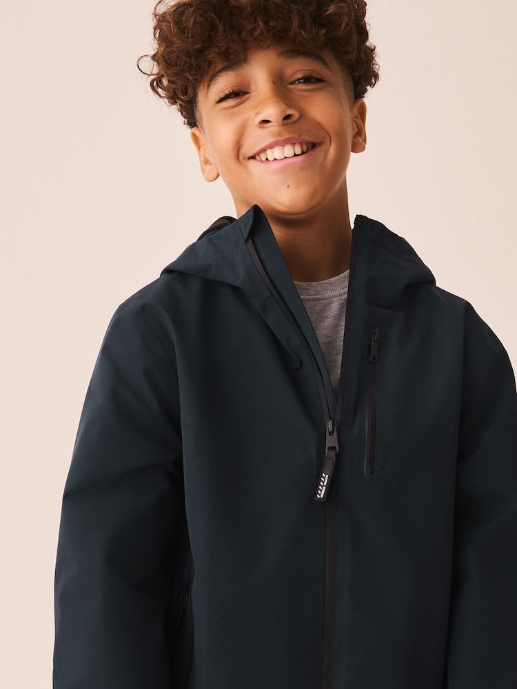 Navy Waterproof Fleece Lined Anorak Jacket (3-17yrs)