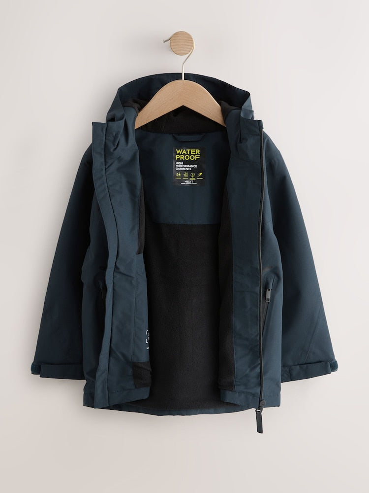 Navy Waterproof Fleece Lined Anorak Jacket (3-17yrs)