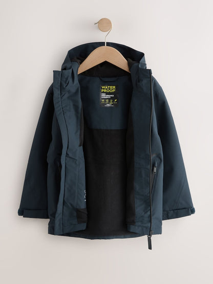 Navy Waterproof Fleece Lined Anorak Jacket (3-17yrs)