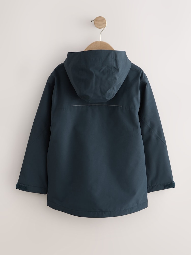 Navy Waterproof Fleece Lined Anorak Jacket (3-17yrs)