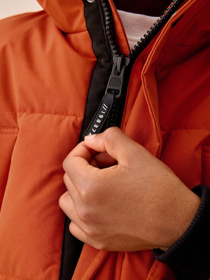 Orange Heavyweight Shower Resistant Faux Fur Trim Parka Coat (3-16yrs)