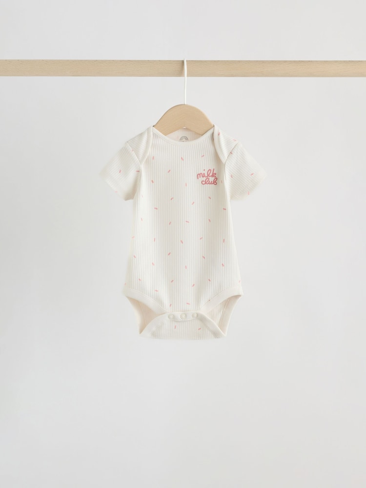 Cream Milk Club Baby Sleepsuit, Bodysuit, Bib and Hat Set 4 Piece (0-9mths)