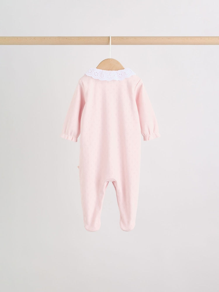 Pink Floral Bunny Sleepsuits 3 Pack (0mths-2yrs)