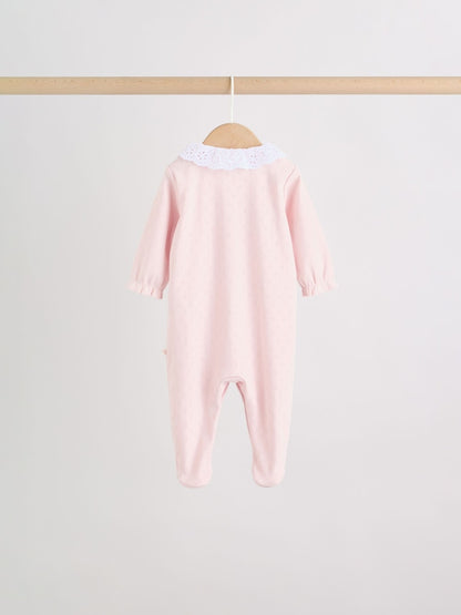 Pink Floral Bunny Sleepsuits 3 Pack (0mths-2yrs)