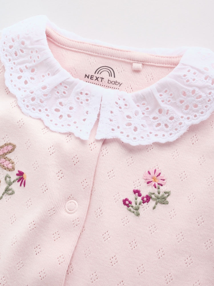 Pink Floral Bunny Sleepsuits 3 Pack (0mths-2yrs)
