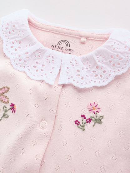 Pink Floral Bunny Sleepsuits 3 Pack (0mths-2yrs)
