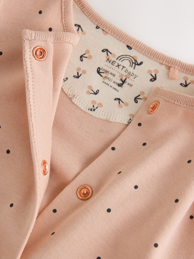 Cream/Pink Polka Dot