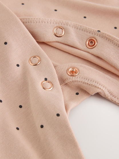 Cream/Pink Polka Dot