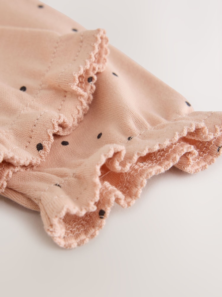 Cream/Pink Polka Dot