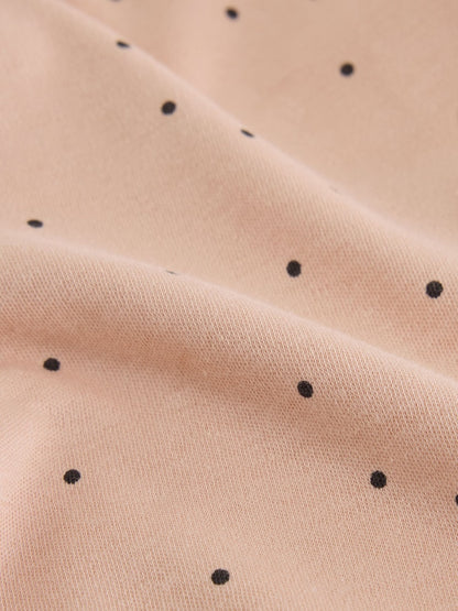 Cream/Pink Polka Dot
