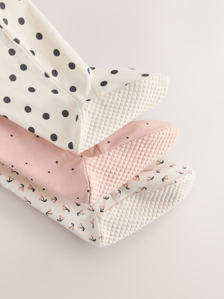 Cream/Pink Polka Dot