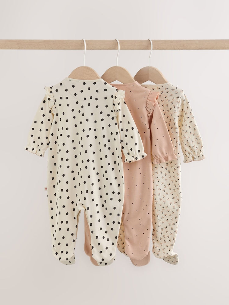 Cream/Pink Polka Dot