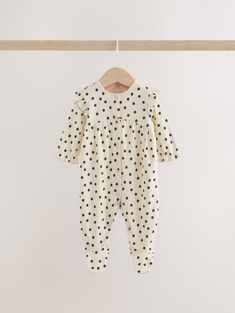 Cream/Pink Polka Dot