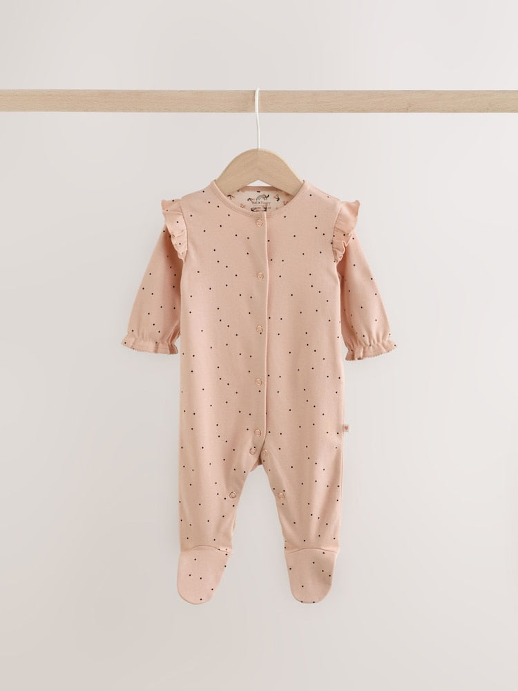 Cream/Pink Polka Dot