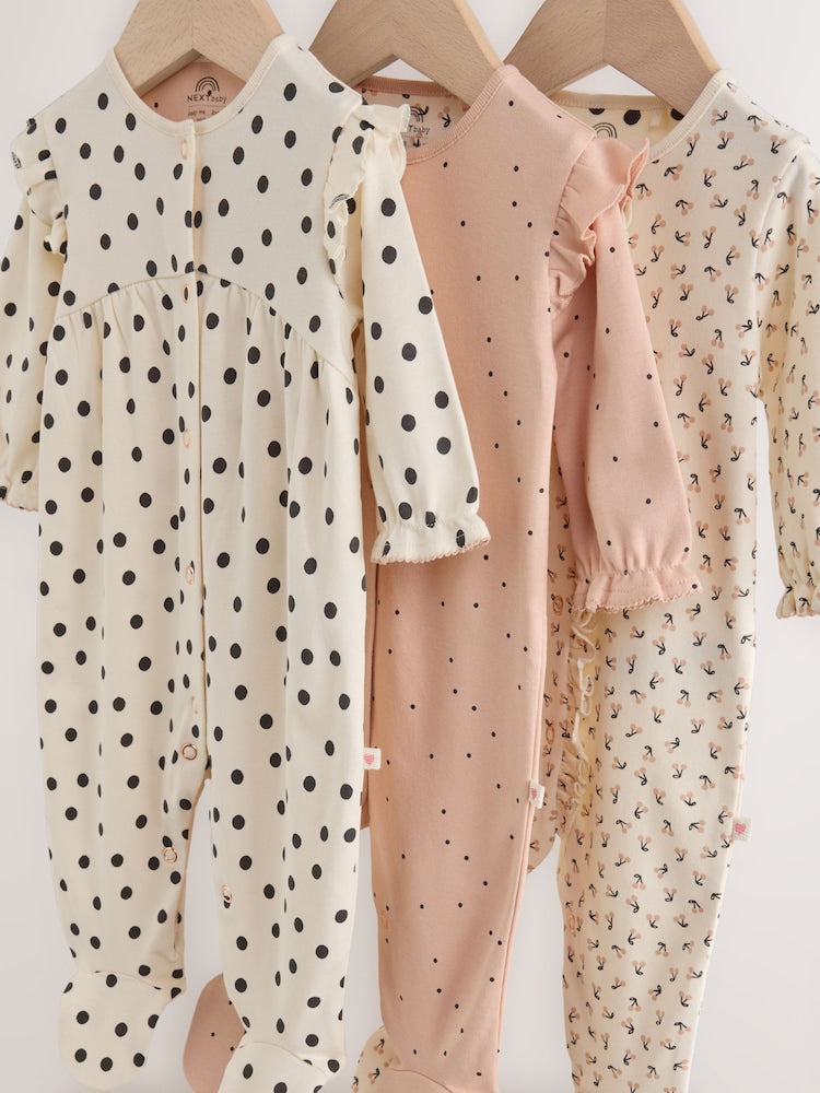 Cream/Pink Polka Dot
