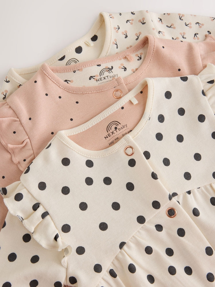Cream/Pink Polka Dot