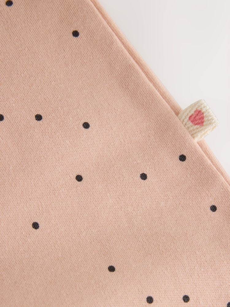 Cream/Pink Polka Dot