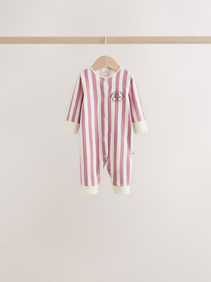 Burgundy/Purple Cat Baby Sleepsuits 5 Pack (0mths-2yrs)